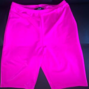 Hot neon pink bike shorts